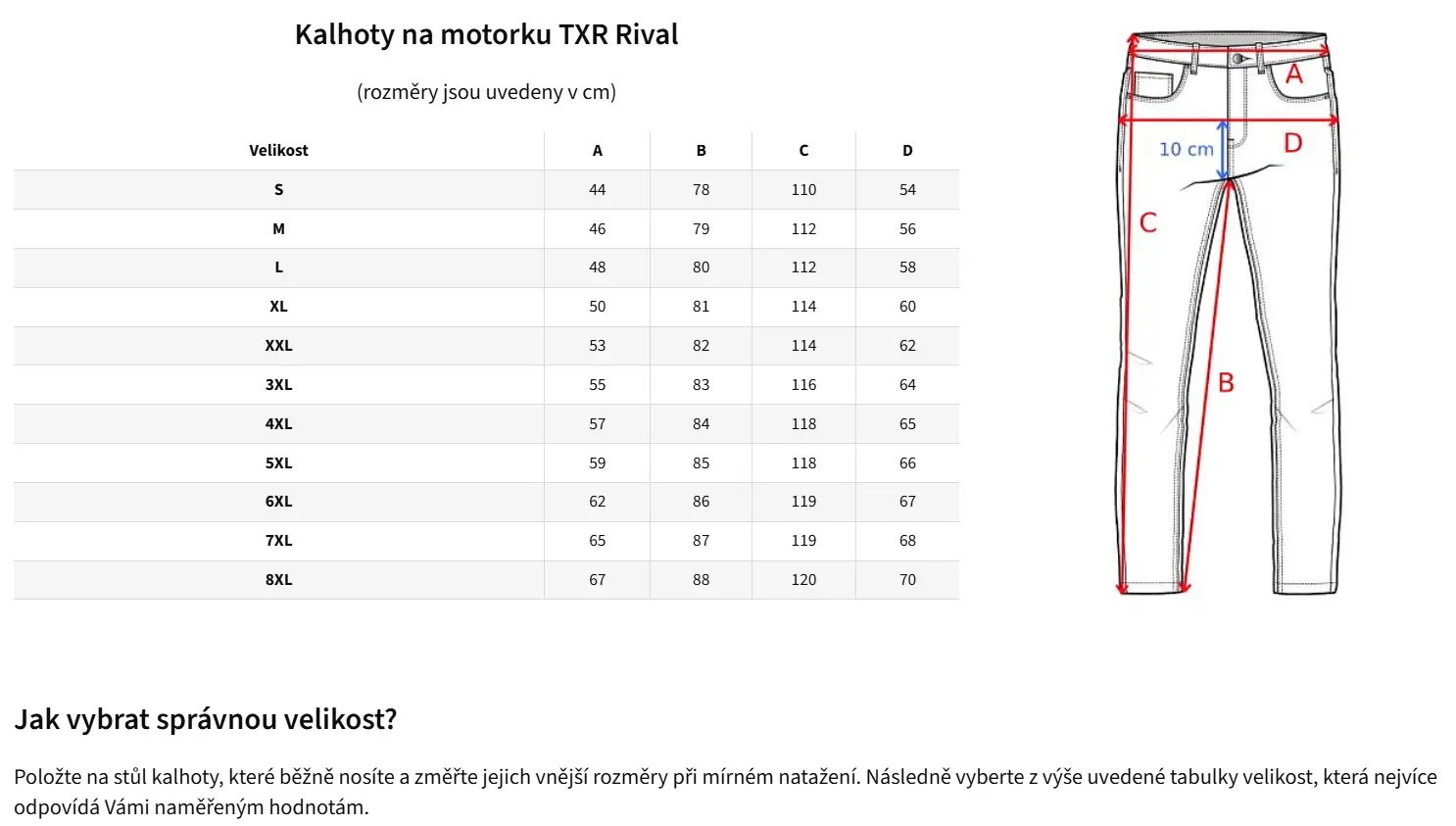 TXR Kalhoty na motorku Rival černé 3XL